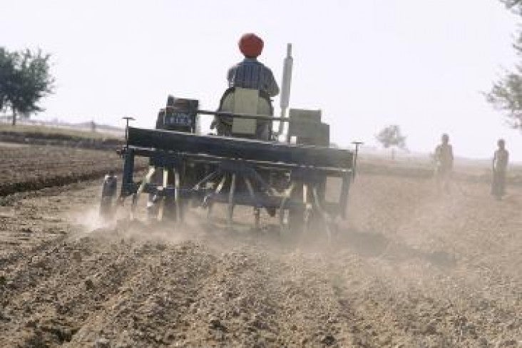 Farm machinery being used