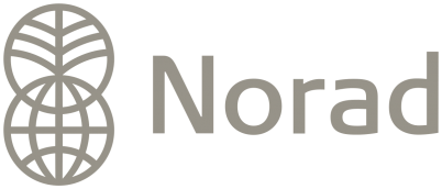 Norad logo, a minimalistic globe below a minimalistic tree in a circle